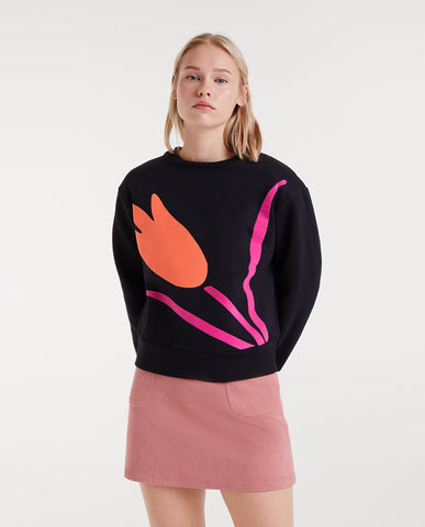 Flower print sweatshirt