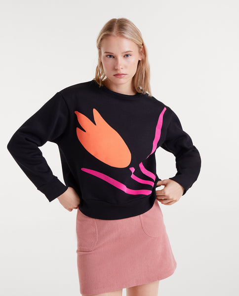 Flower print sweatshirt