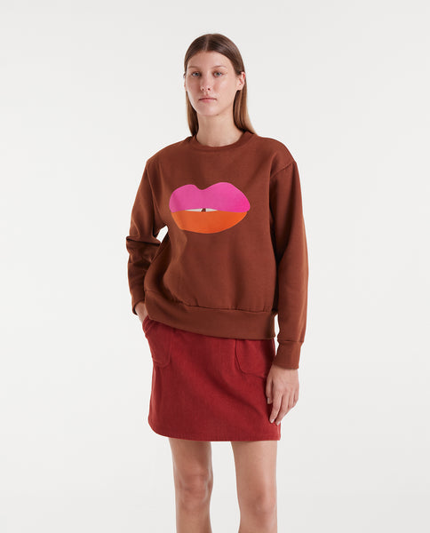 Sweatshirt with lip print