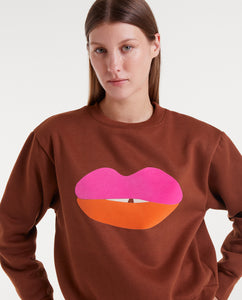 Sweatshirt with lip print