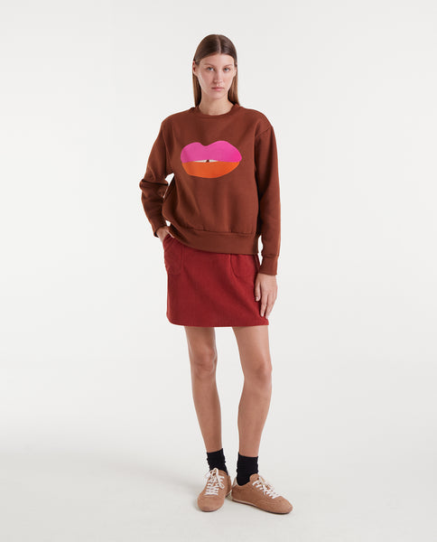 Sweatshirt with lip print