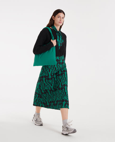 Baroque print midi skirt
