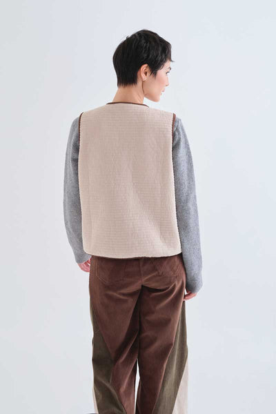 Off-white corduroy vest