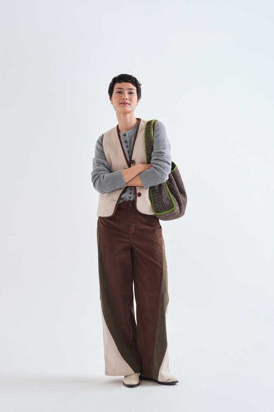 Off-white corduroy vest