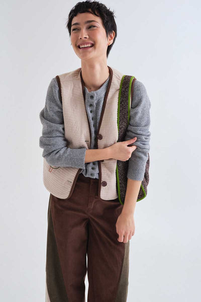 Off-white corduroy vest