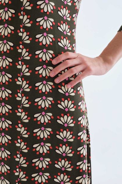 Midi Dress with Geometric Print