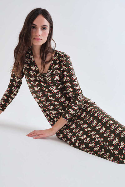 Midi Dress with Geometric Print