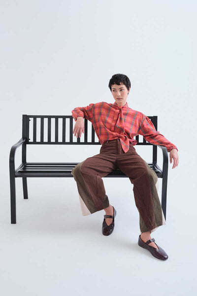 100% cotton Pink Plaid print shirt