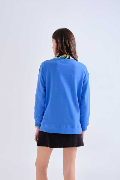100% cotton sweatshirt with Neo Garden floral patch