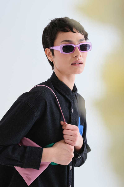 Black denim shirt with Candy print