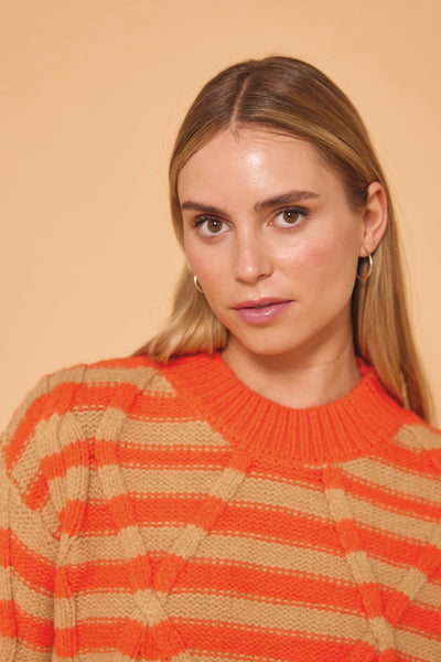 Neon Orange Stripe Knit sweater