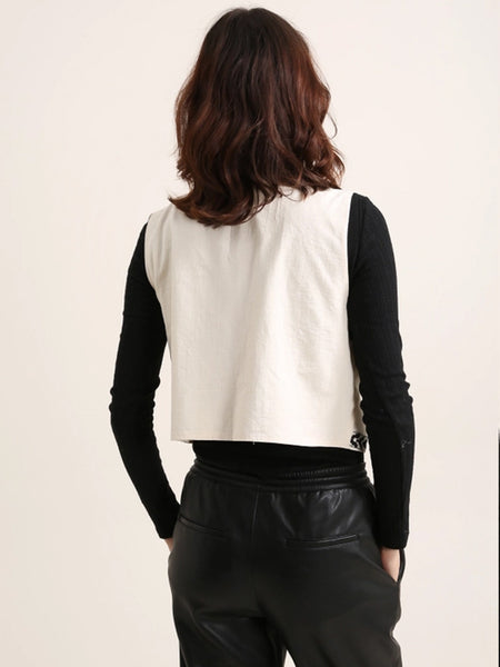 Embroidered Sleeveless Jacket