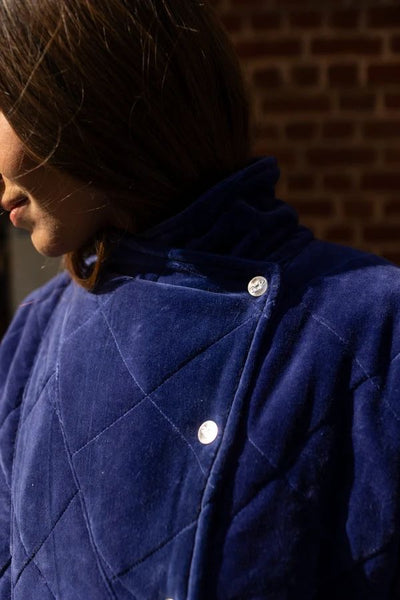 Veste Kapur - VELOURS LISSE INDIGO
