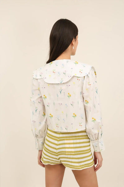 BLOUSE FLEURIE | Beige