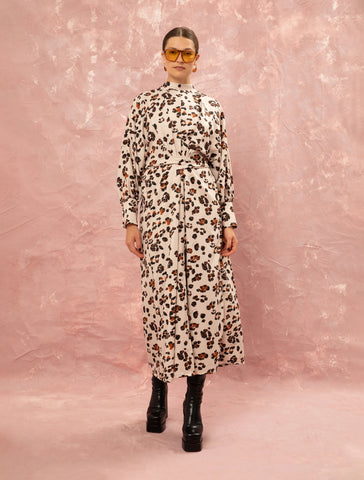 KAFTAN MAXI DRESS - LEOPARD