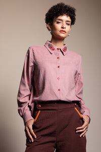 Roses Shirt with Embroidery