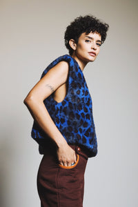 Blue Animal Print Top