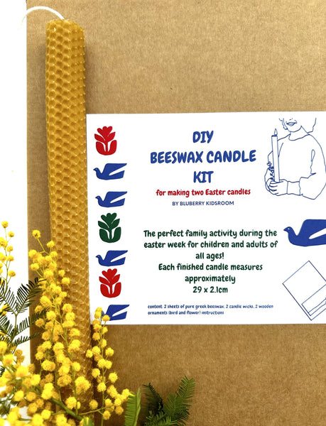 DIY beeswax candle kit for Easter (makes 2 candles)