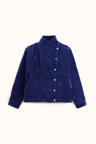 Veste Kapur - VELOURS LISSE INDIGO
