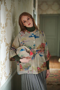 Oriental Landscape Grey Velvet Jacket