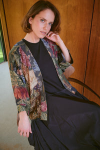Primula Black Crepe Kimono