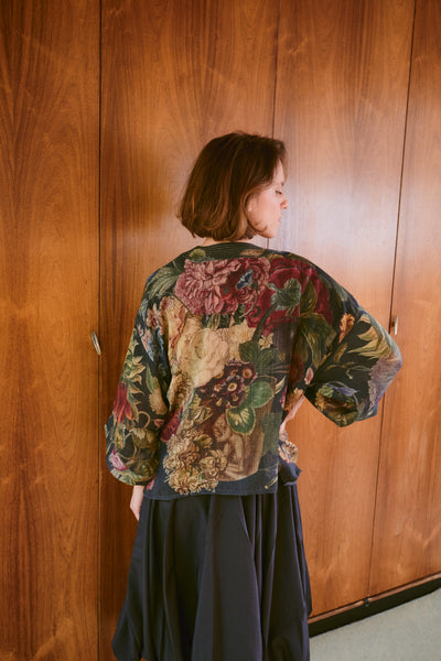 Primula Black Crepe Kimono