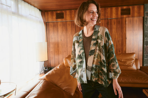 Rivers and Trees Natural Kimono