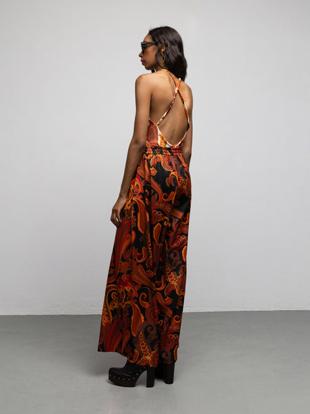 DORIS PANTS - PAISLEY BLACK