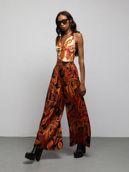 DORIS PANTS - PAISLEY BLACK
