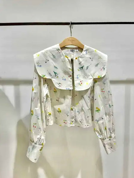 BLOUSE FLEURIE | Beige