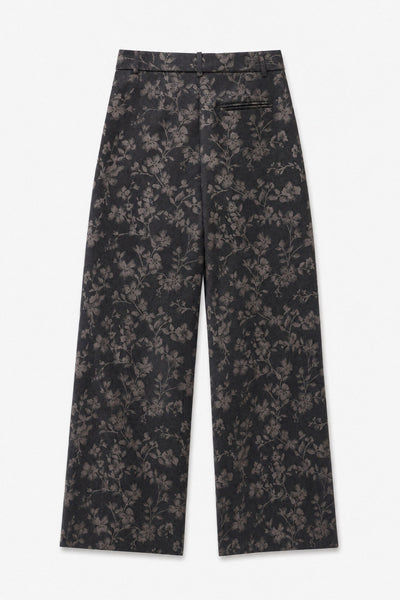 Jacquard Floral Print Trousers