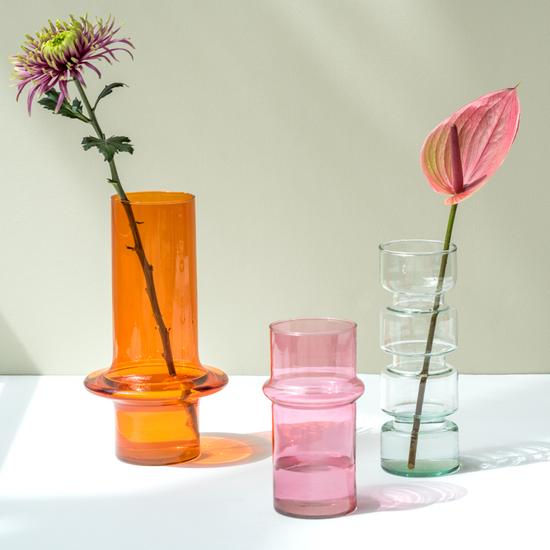 Vase recycled glass - Paprika