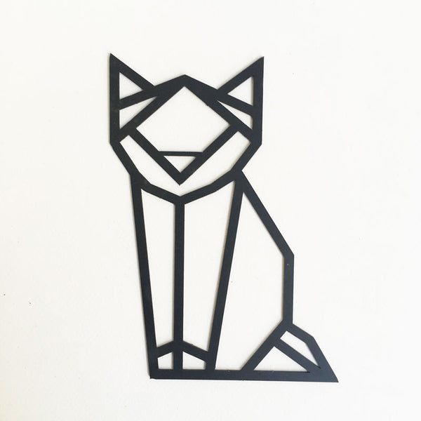 Origami Cat Steel Wall Deco (real size)