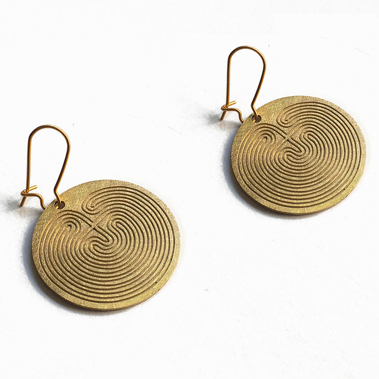 Labyrinth Round Earrings