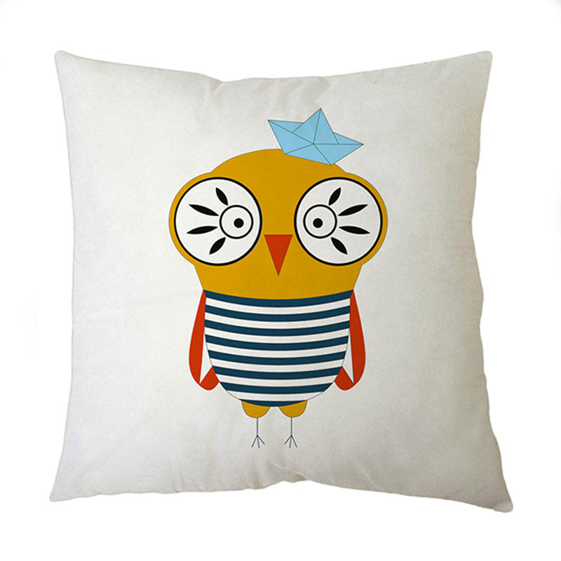 Sailor Owl Square Cushion Cover