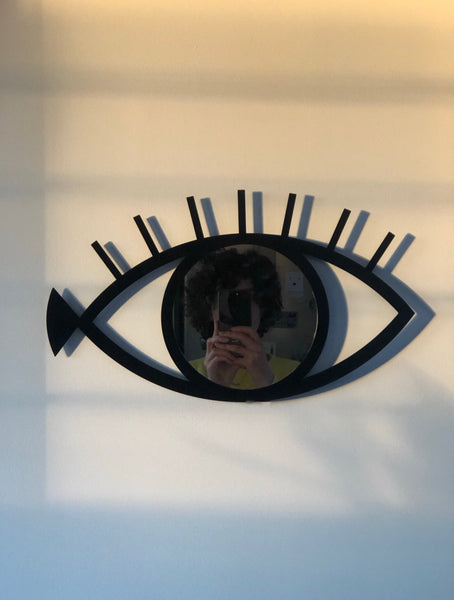 Fish-eye steel frame mirror