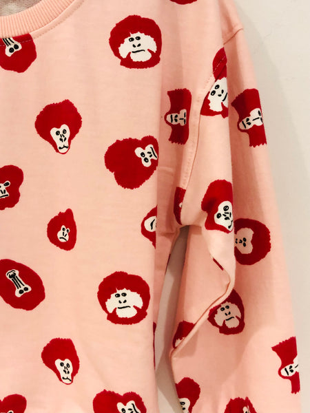 MINI | COTTON RIBBED FINISH APES PRINT SWEATER