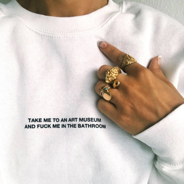 Take me to an art museum Jumper - White