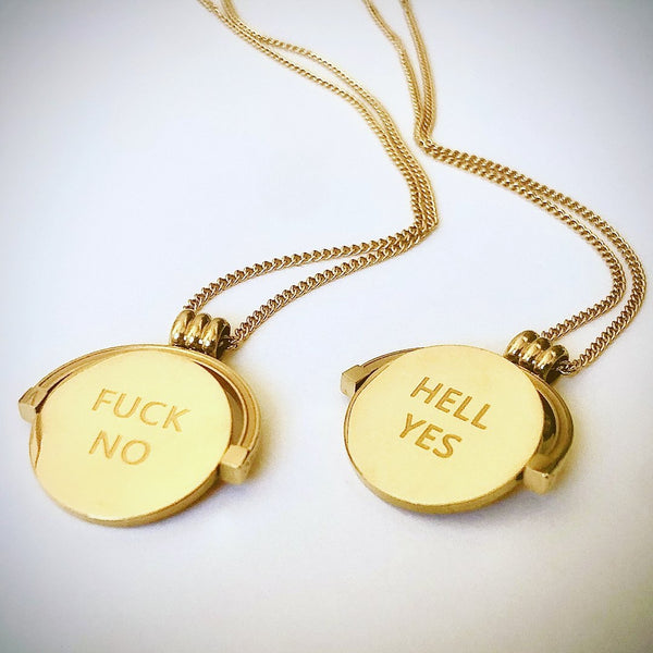 Destiny 'Hell Yes, Fuck No' Spinner Necklace