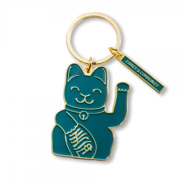 Lucky Cat Keyring (Green)