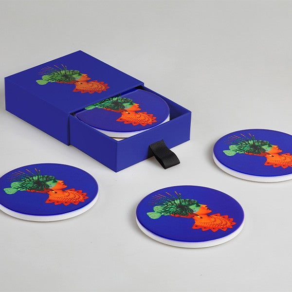 Set of 4 ceramic coasters - Rasquaqueen