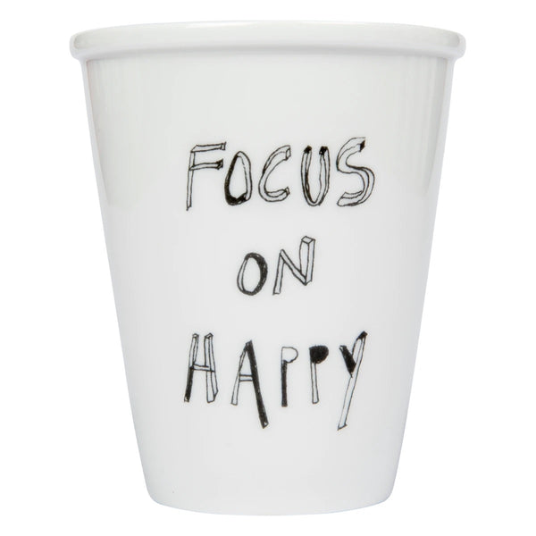 Focus on happy cup